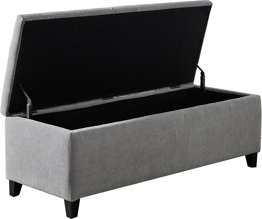 Olliix.com Benches - Shandra Tufted Top Storage Bench Gray