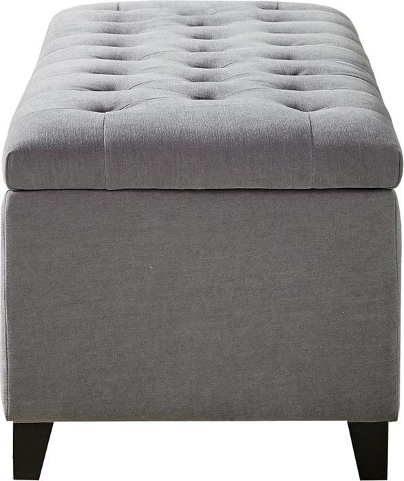 Olliix.com Benches - Shandra Tufted Top Storage Bench Gray
