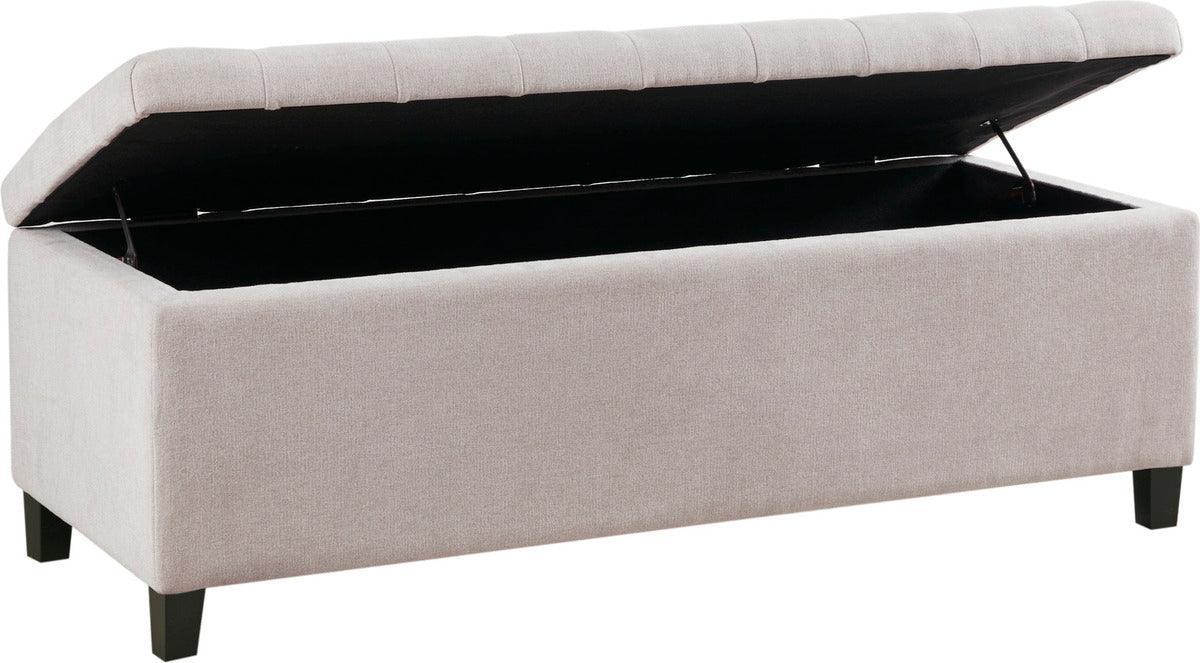 Olliix.com Benches - Shandra Tufted Top Storage Bench Natural