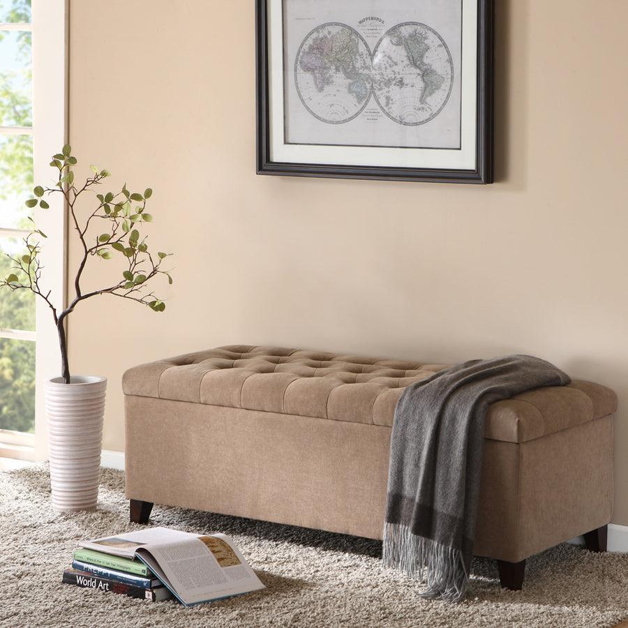 Olliix.com Benches - Shandra Tufted Top Storage Bench Sand