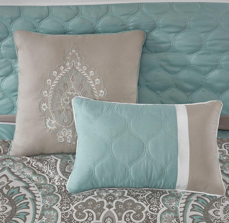 Olliix.com Comforters & Blankets - Shawnee 8 Piece 36 " W Comforter Set Seafoam King