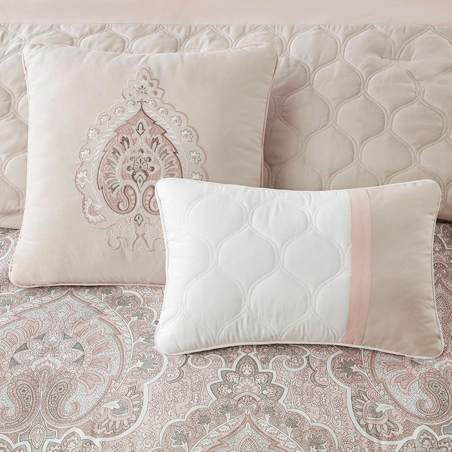 Olliix.com Comforters & Blankets - Shawnee California King 8 Piece Comforter Set Blush