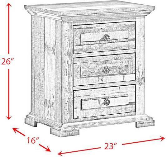 Elements Nightstands & Side Tables - Shayne 3-Drawer Nightstand in Drift