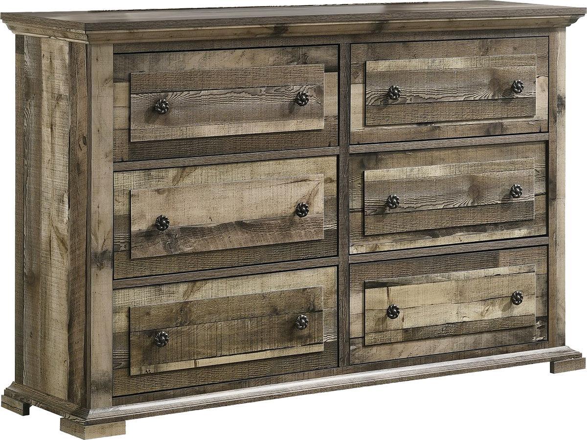 Elements Dressers - Shayne 6-Drawer Dresser in Drift Drift