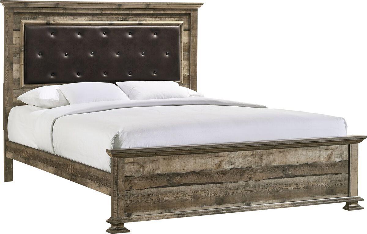 Elements Beds - Shayne King Panel Bed in Drift