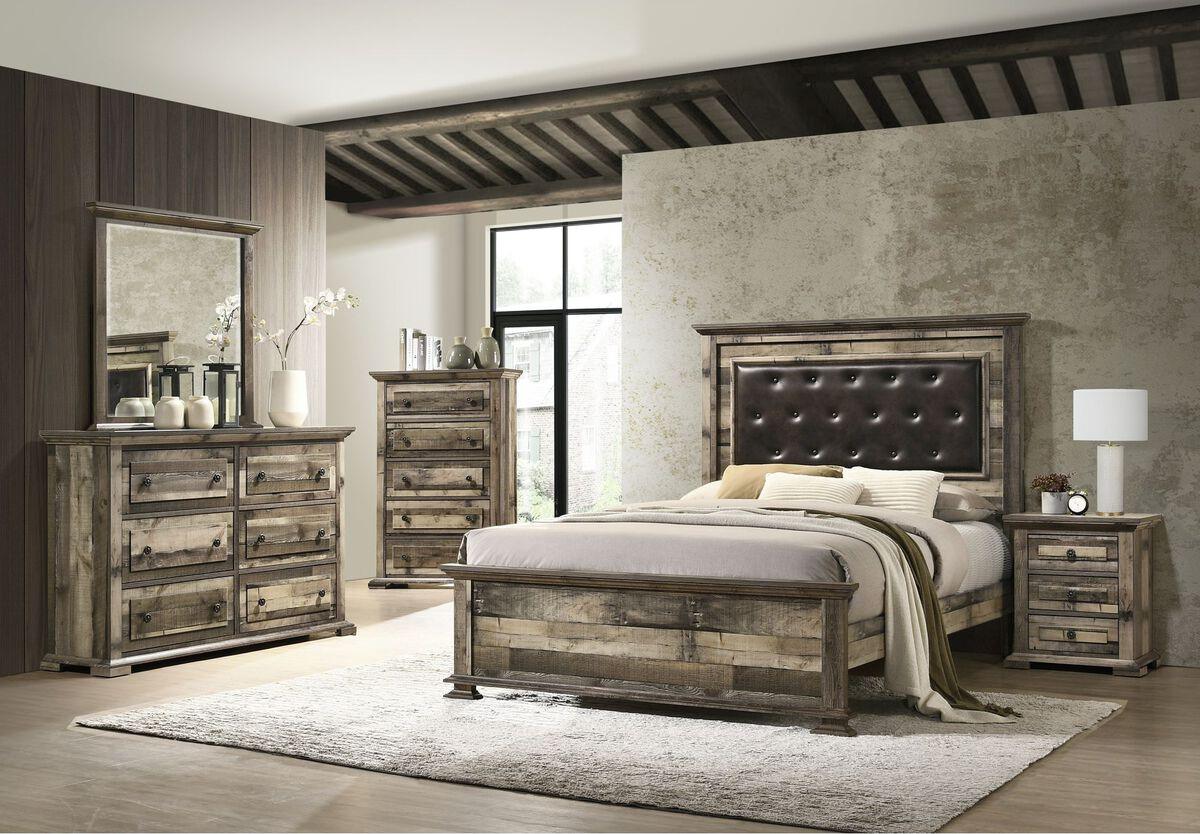 Elements Beds - Shayne King Panel Bed in Drift