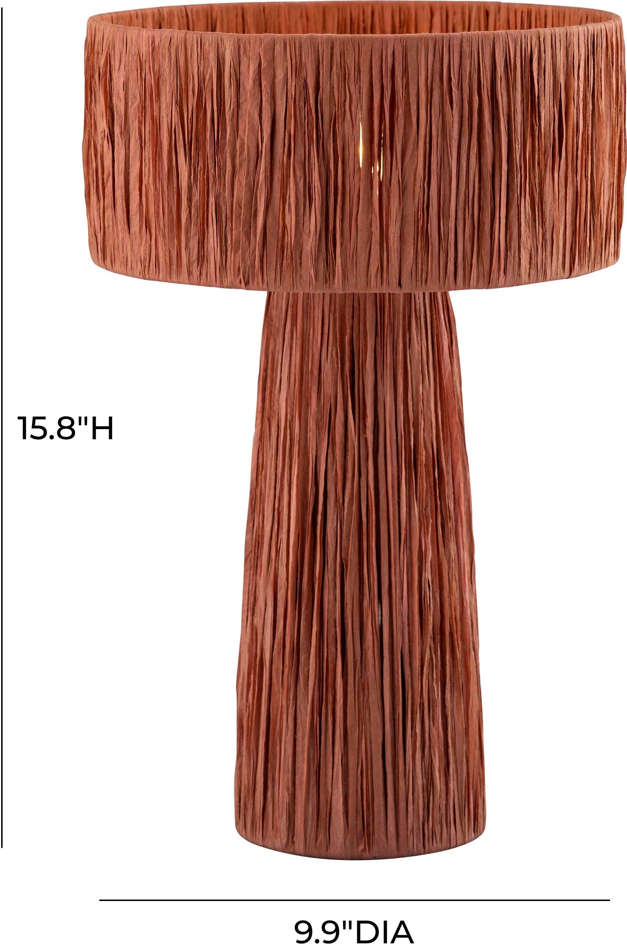 Tov Furniture Table Lamps - Shelby Rafia Table Lamp Brick