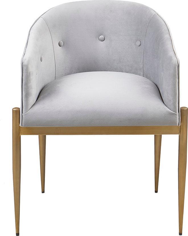 Olliix.com Dining Chairs - Sheraton Tufted Low Back Upholstered Arm Dining Chair Set of 2 Gold
