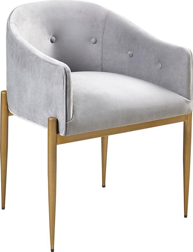 Olliix.com Dining Chairs - Sheraton Tufted Low Back Upholstered Arm Dining Chair Set of 2 Gold