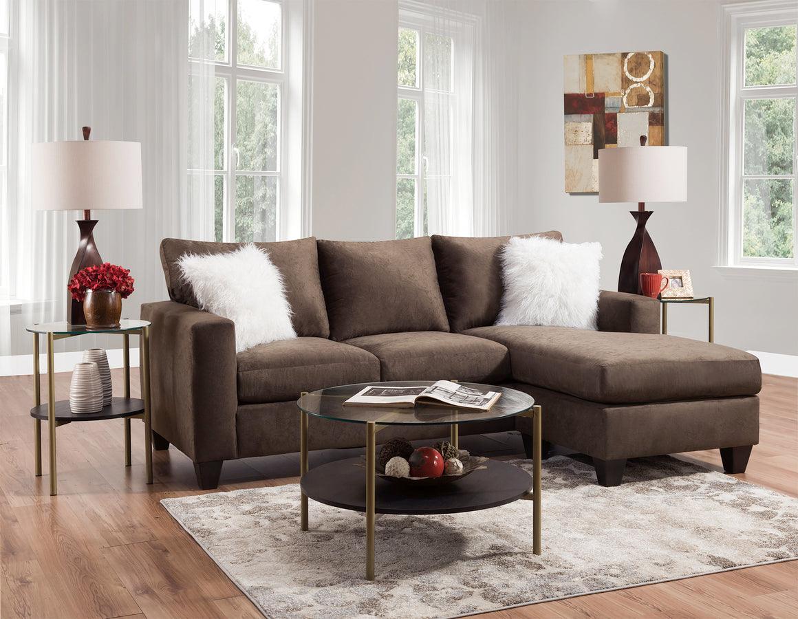 Elements Sectional Sofas - Shia Chofa in Pash Coffee with 2 Pillows Brown
