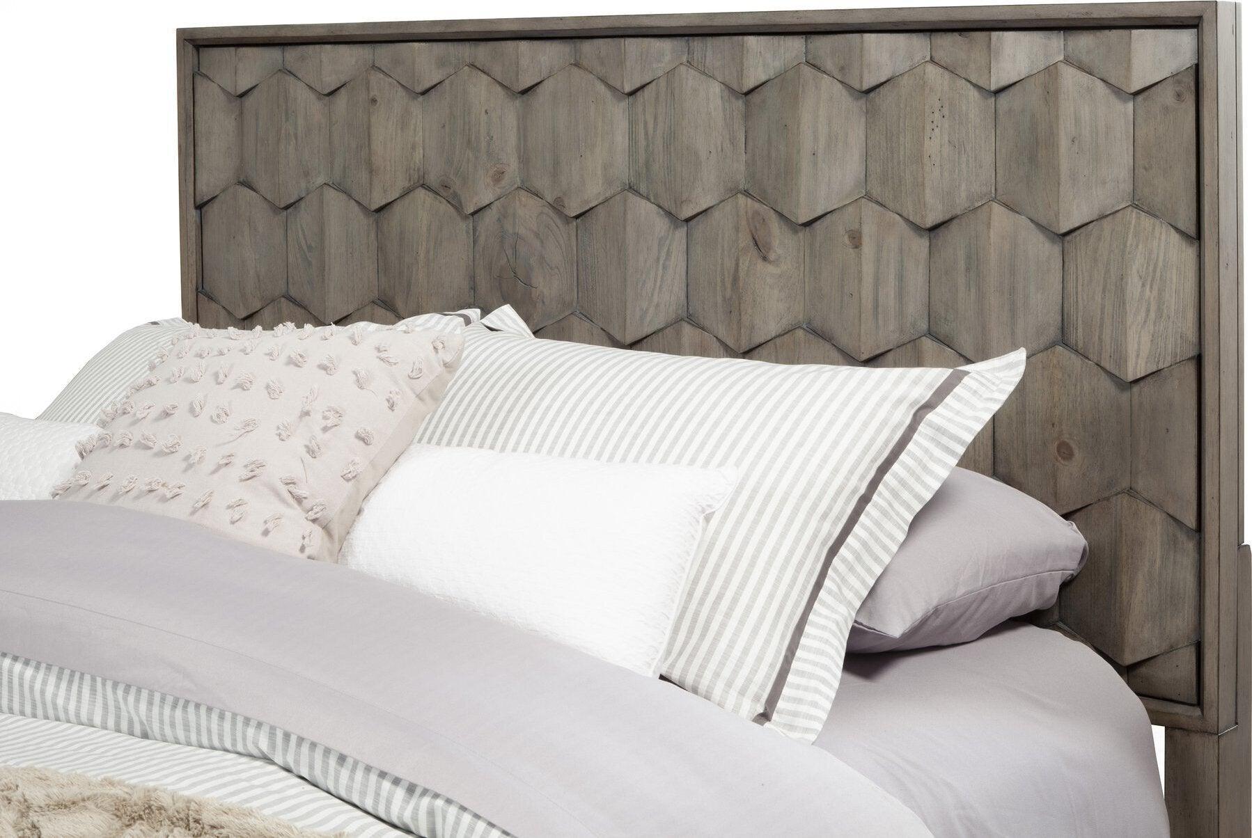 Alpine Furniture Beds - Shimmer Queen Panel Bed Antique Gray