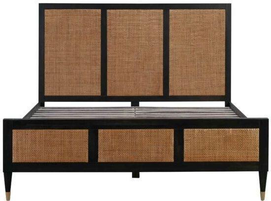 Tov Furniture Beds - Sierra Noir Bed Queen Black & Brass