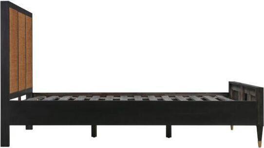 Tov Furniture Beds - Sierra Noir Bed Queen Black & Brass