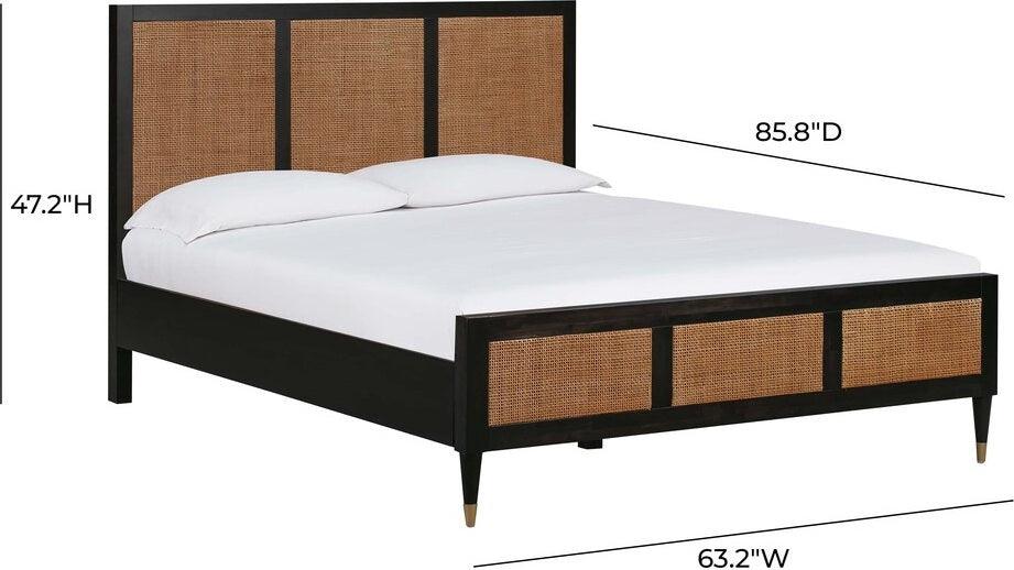Tov Furniture Beds - Sierra Noir Bed Queen Black & Brass