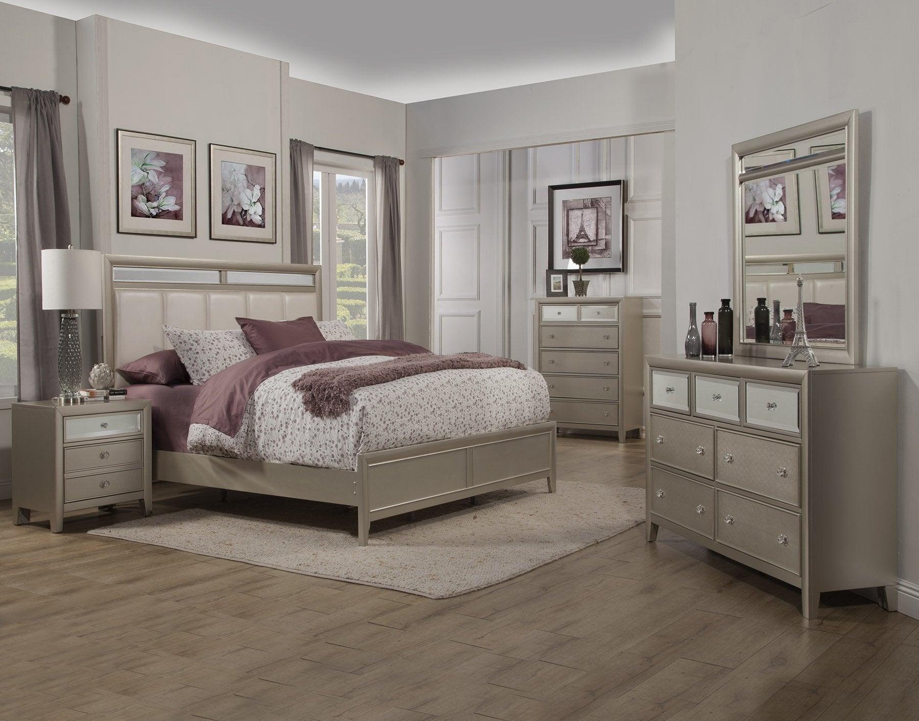 Alpine Furniture Beds - Silver Dreams Queen Panel Bed Silver