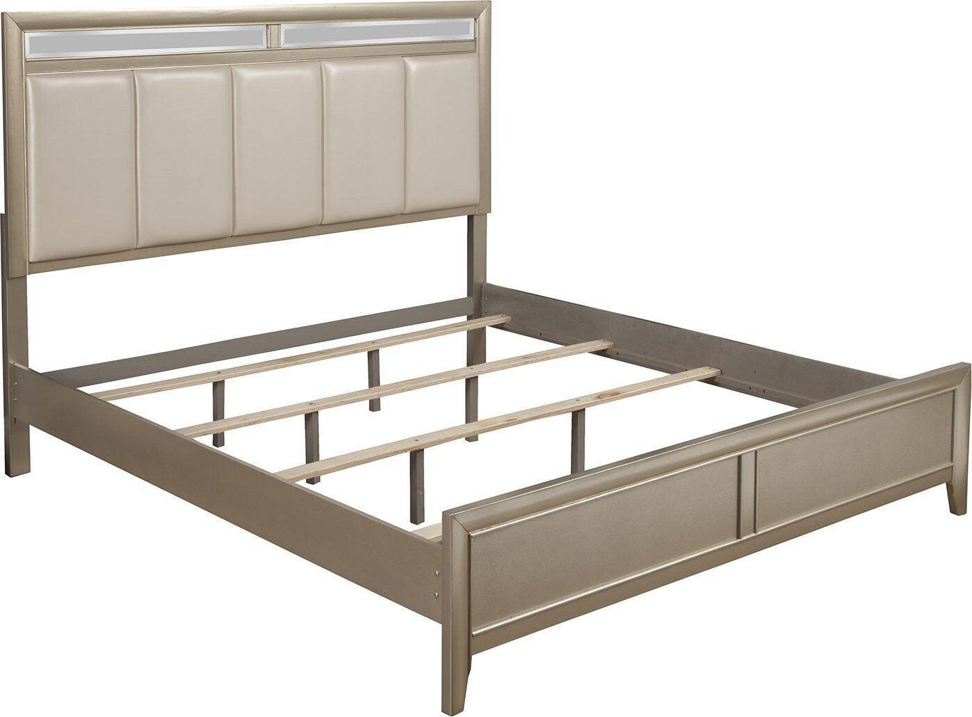 Alpine Furniture Beds - Silver Dreams Standard King Panel Bed Silver