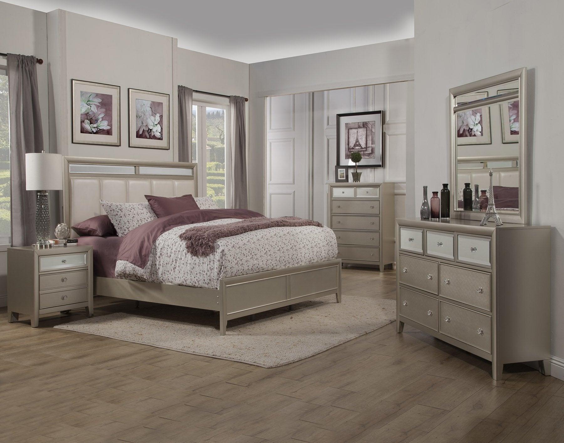 Alpine Furniture Beds - Silver Dreams Standard King Panel Bed Silver