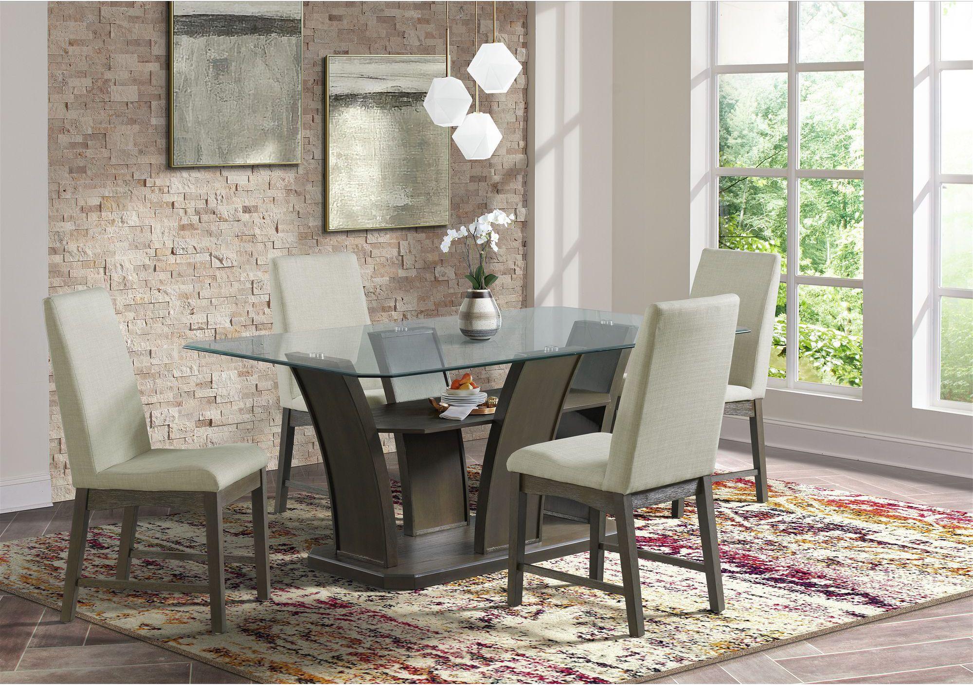 Elements Dining Sets - Simms 5PC Round Standard Height Dining Set-Table & Four Chairs