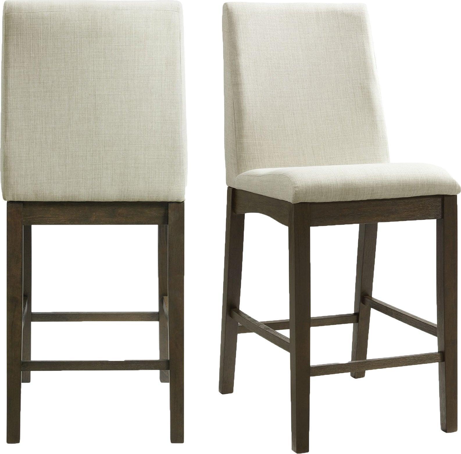 Elements Barstools - Simms Counter Height Side Chair Set in Walnut (Set of 2)
