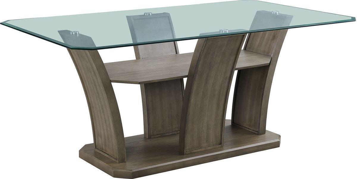 Elements Dining Tables - Simms Rectangular Dining Table in Grey Grey