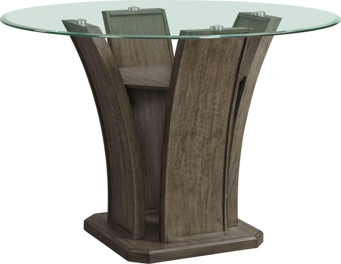 Elements Bar Tables - Simms Round Counter Dining Table in Grey Grey
