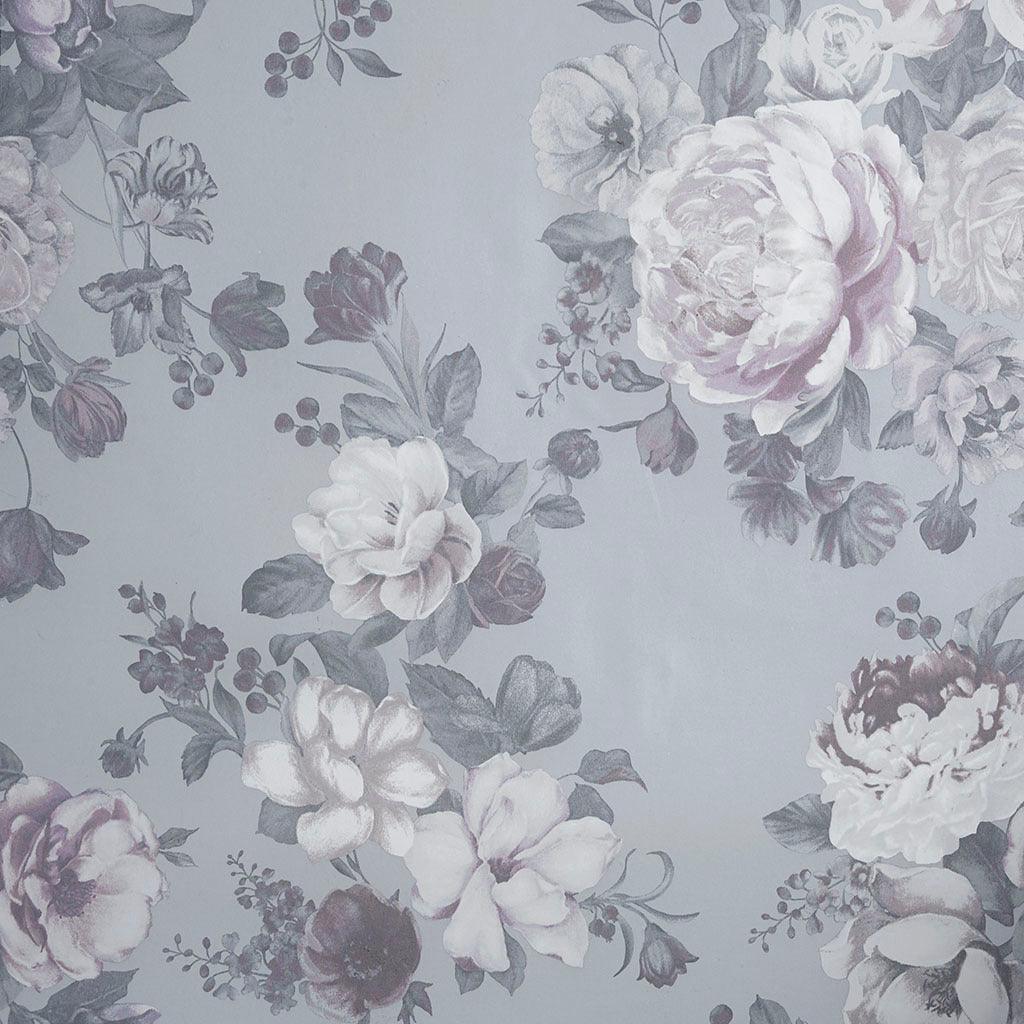Olliix.com Curtains - Simone 84 H Printed Floral Rod Pocket and Back Tab Voile Sheer Gray