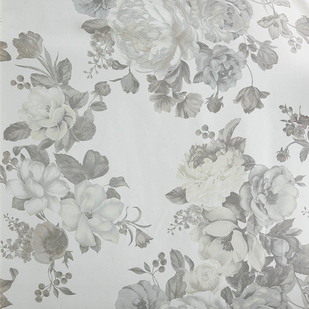 Olliix.com Curtains - Simone 95 H Printed Floral Twist Tab Top Voile Sheer White