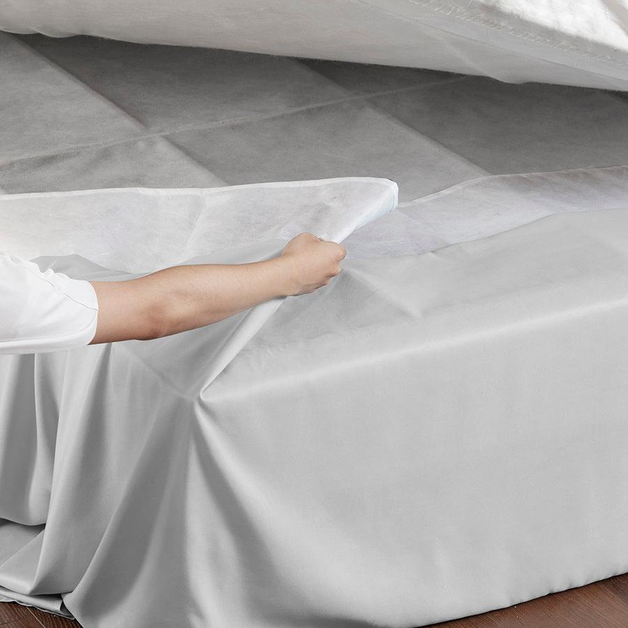 Olliix.com Bed Skirts - Simple Fit Wrap Around Adjustable Bedskirt Gray