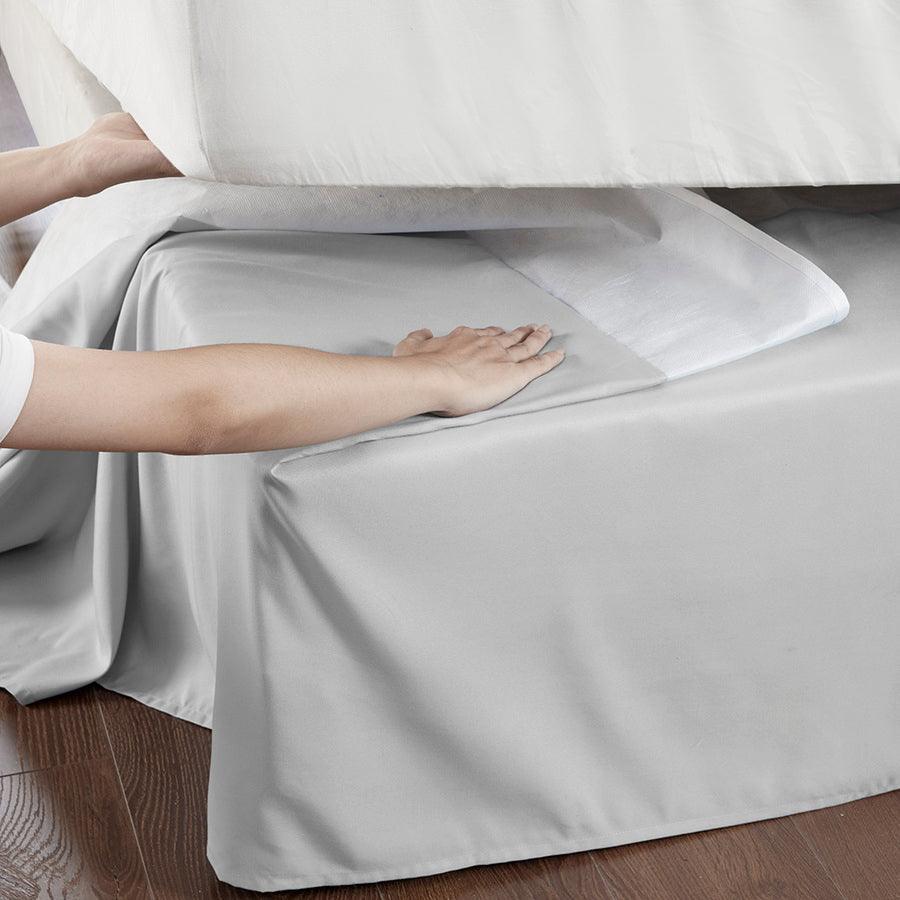 Olliix.com Bed Skirts - Simple Fit Wrap Around Adjustable Bedskirt Gray