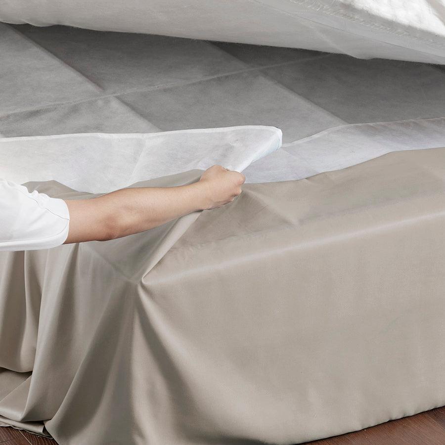 Olliix.com Bed Skirts - Simple Fit Wrap Around Adjustable Bedskirt Khaki