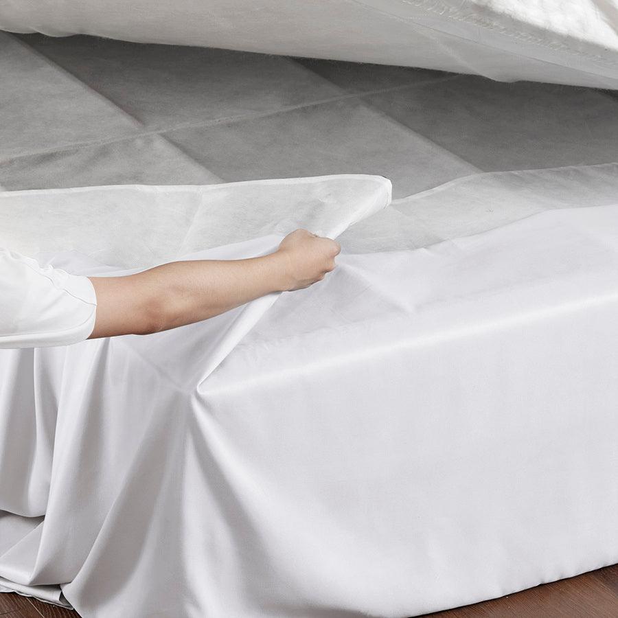 Olliix.com Bed Skirts - Simple Fit Wrap Around Adjustable Bedskirt White