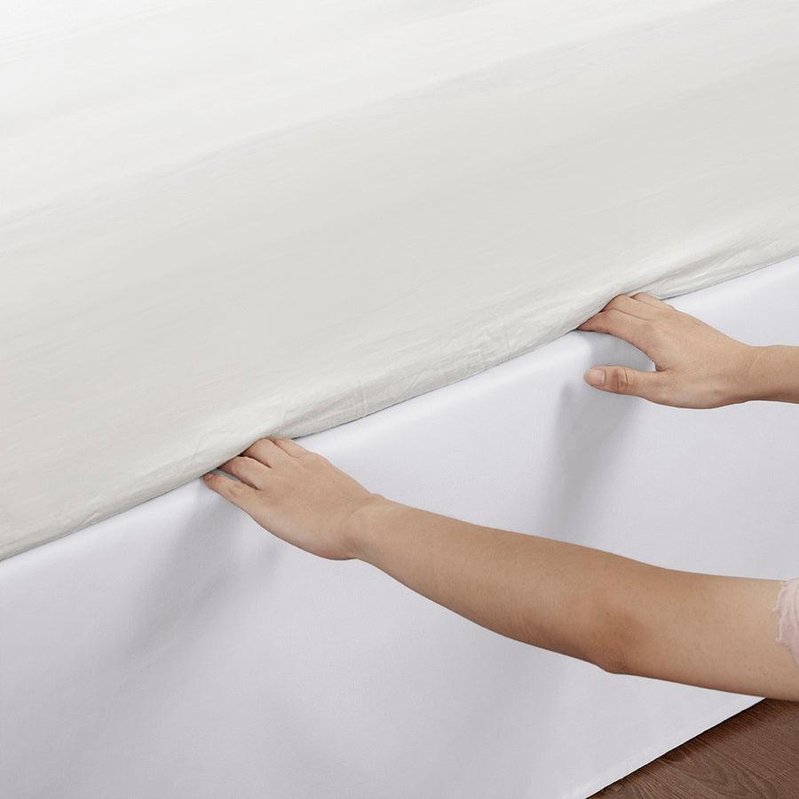 Olliix.com Bed Skirts - Simple Fit Wrap Around Adjustable Bedskirt White