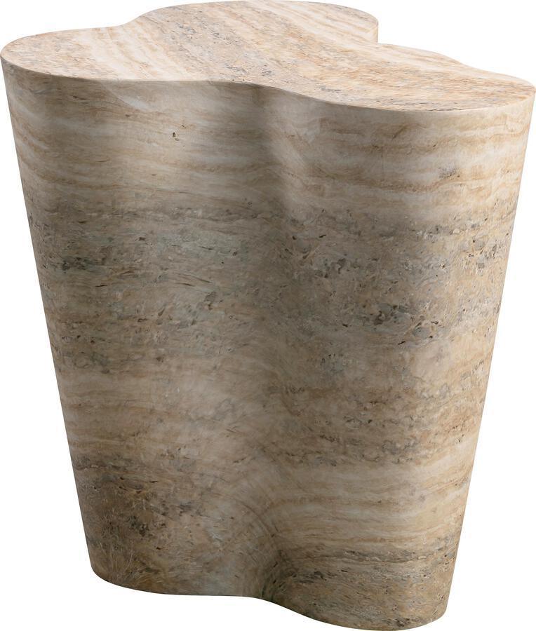 Tov Furniture Side & End Tables - Slab Faux Travertine Tall Side Table