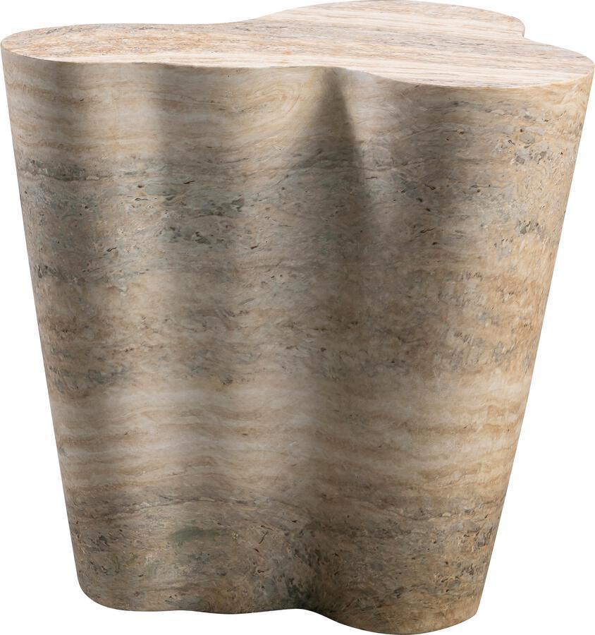Tov Furniture Side & End Tables - Slab Faux Travertine Tall Side Table