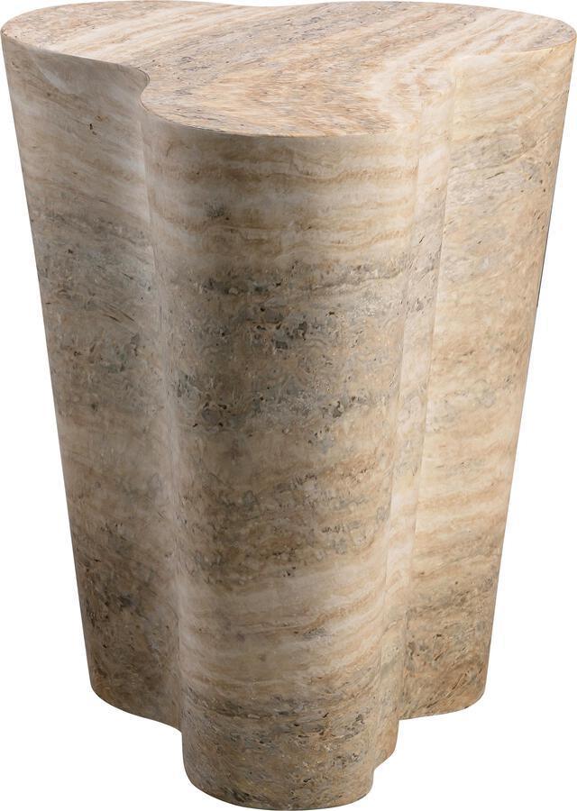 Tov Furniture Side & End Tables - Slab Faux Travertine Tall Side Table