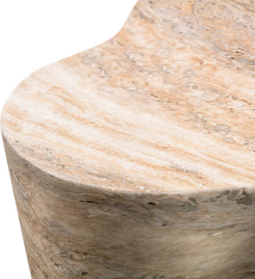 Tov Furniture Side & End Tables - Slab Faux Travertine Tall Side Table