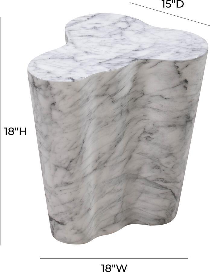 Tov Furniture Side & End Tables - Slab Marble Short Side Table