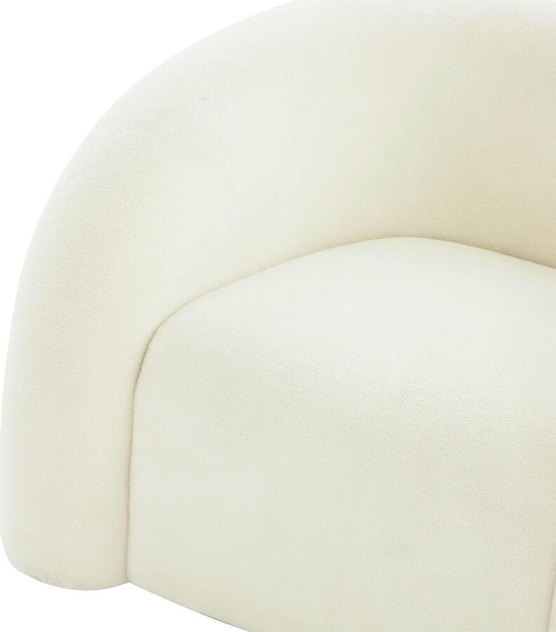 Tov Furniture Accent Chairs - Slipper Cream Vegan Shearling Swivel Chair