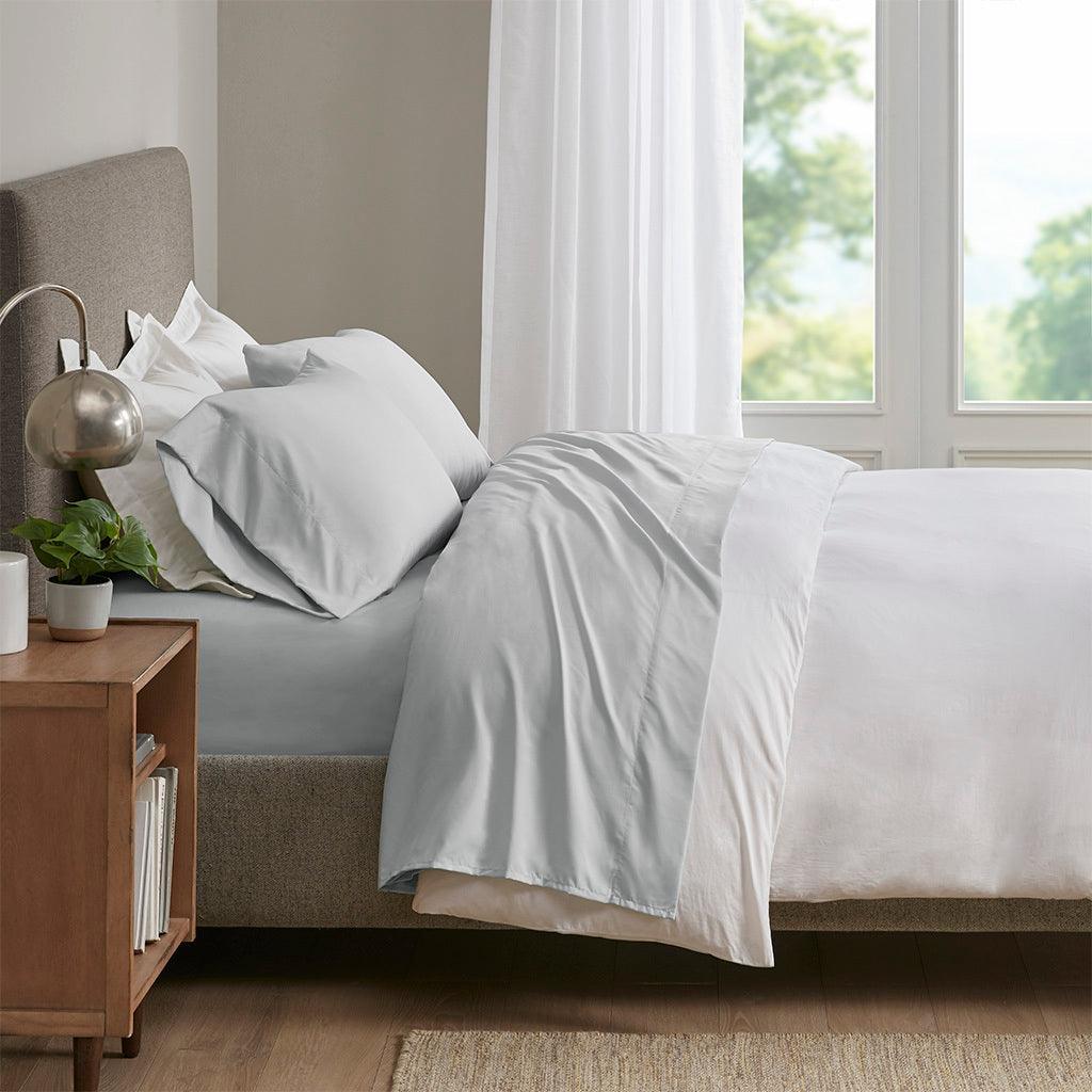 Olliix.com Sheets & Sheet Sets - Smart Cool Microfiber Twin Sheet Set Light Gray