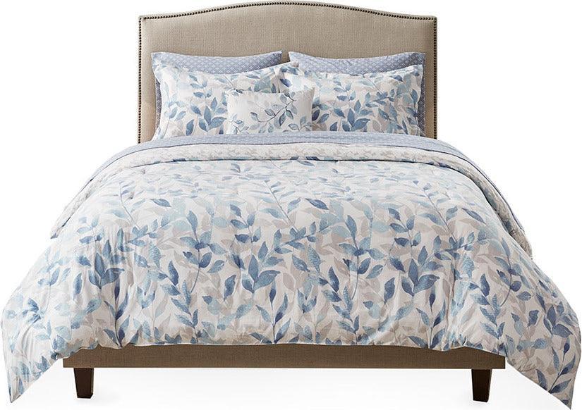 Olliix.com Comforters & Blankets - Sofia Reversible 36 " W Complete Bedding Set Blue King