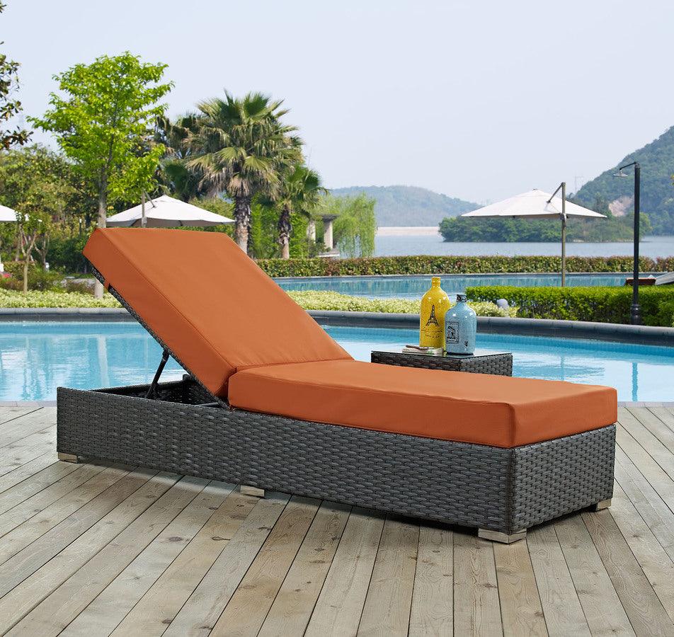 Modway Outdoor Loungers - Sojourn Outdoor Patio Sunbrella Chaise Lounge Canvas Tuscan