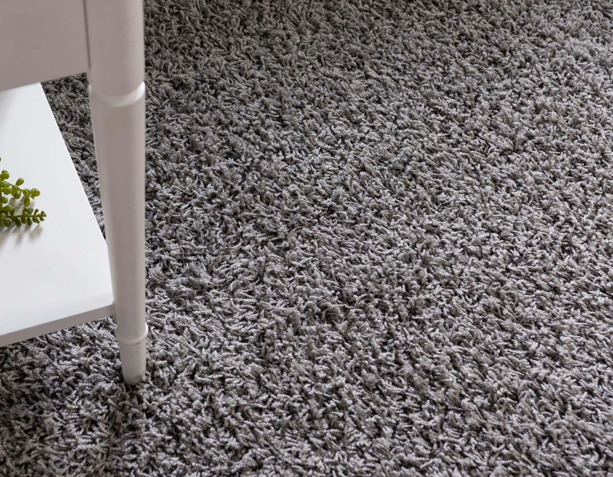Unique Loom Indoor Rugs - Solid Shag Solid Oval 8x10 Oval Rug Cloud Gray
