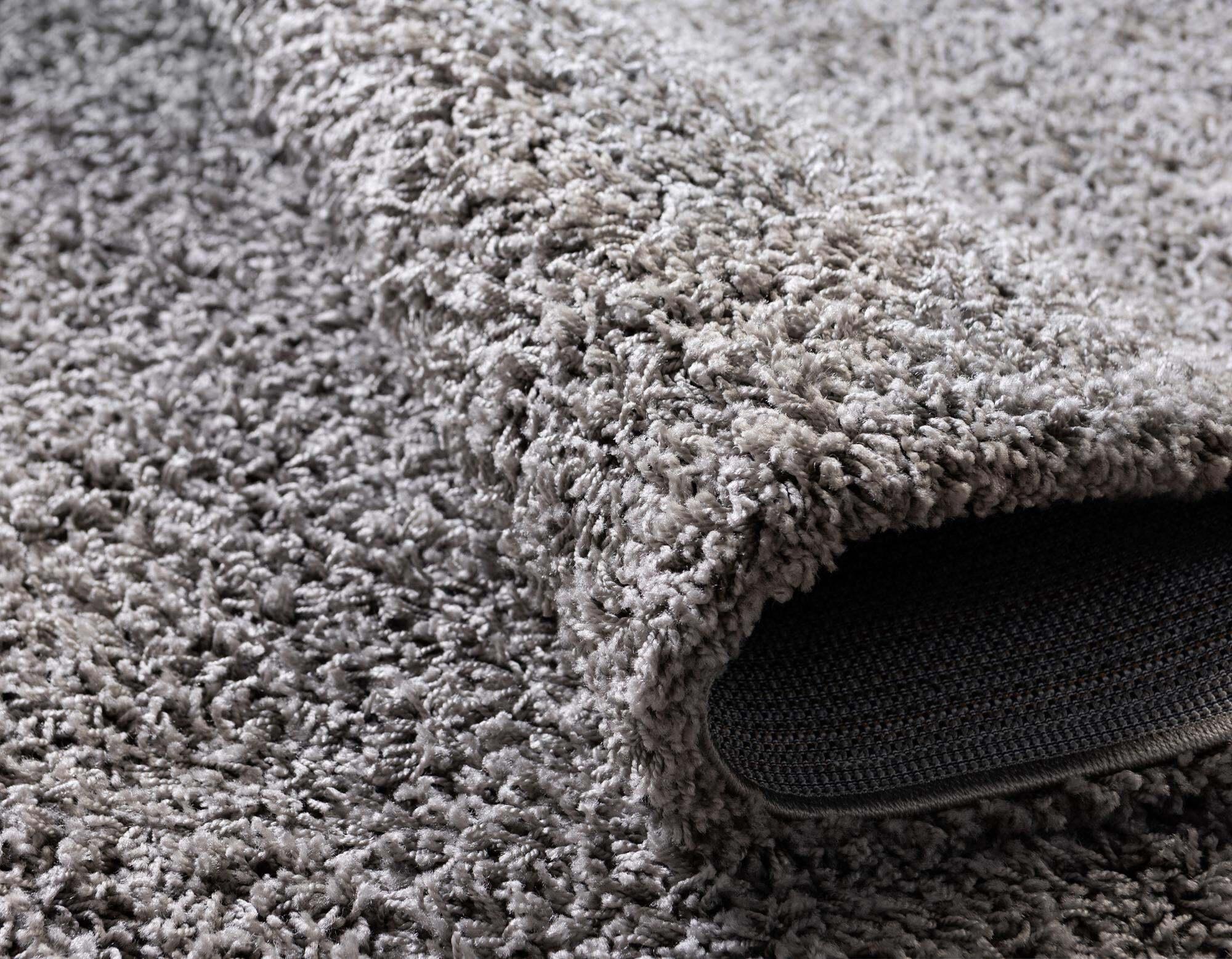 Unique Loom Indoor Rugs - Solid Shag Solid Oval 8x10 Oval Rug Cloud Gray