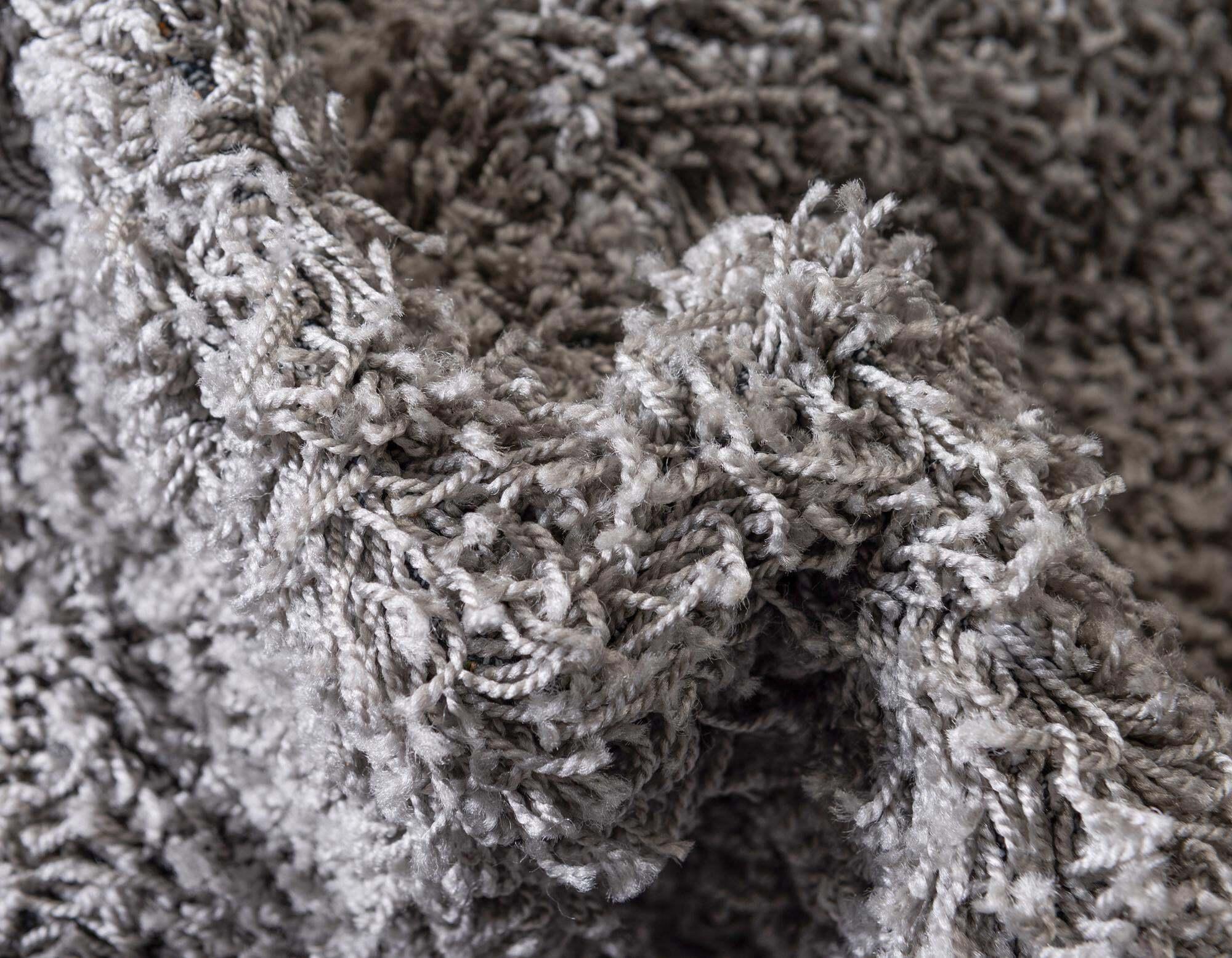 Unique Loom Indoor Rugs - Solid Shag Solid Oval 8x10 Oval Rug Cloud Gray