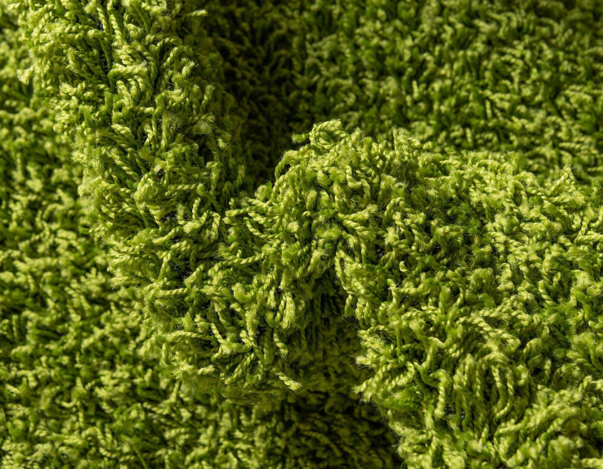 Unique Loom Indoor Rugs - Solid Shag Solid Oval 8x10 Oval Rug Grass Green