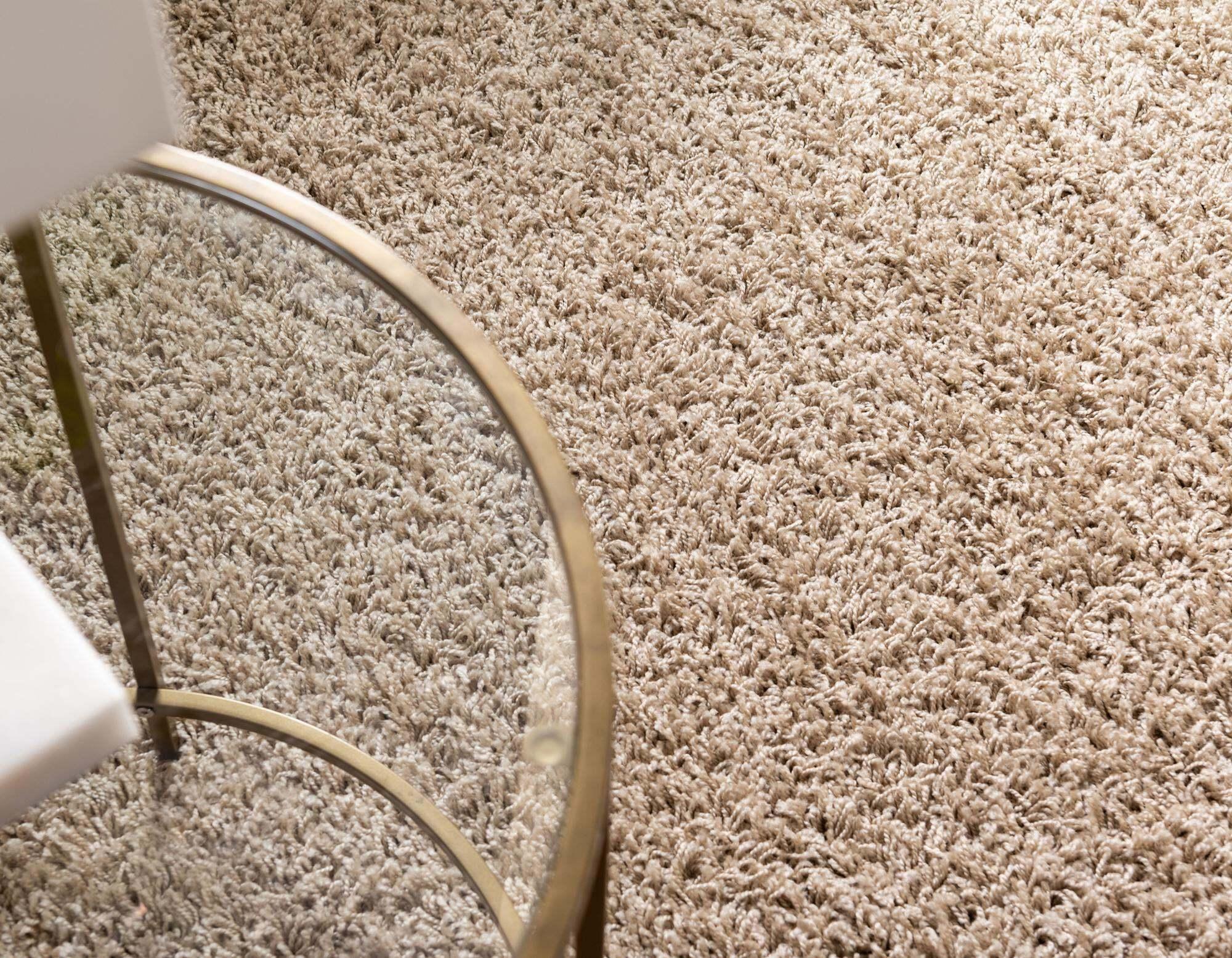 Unique Loom Indoor Rugs - Solid Shag Solid Oval 8x10 Oval Rug Taupe