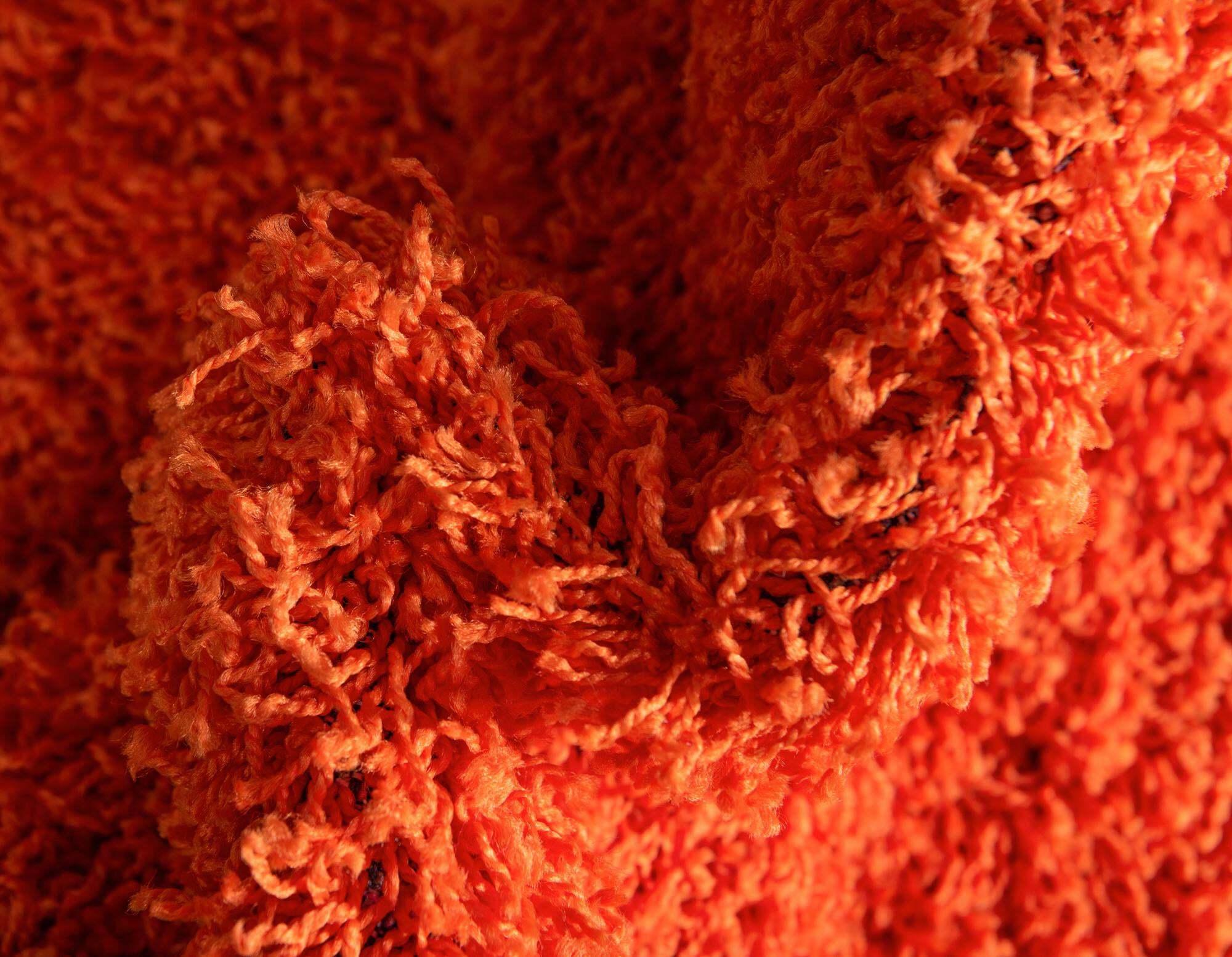 Unique Loom Indoor Rugs - Solid Shag Solid Oval 8x10 Oval Rug Tiger Orange