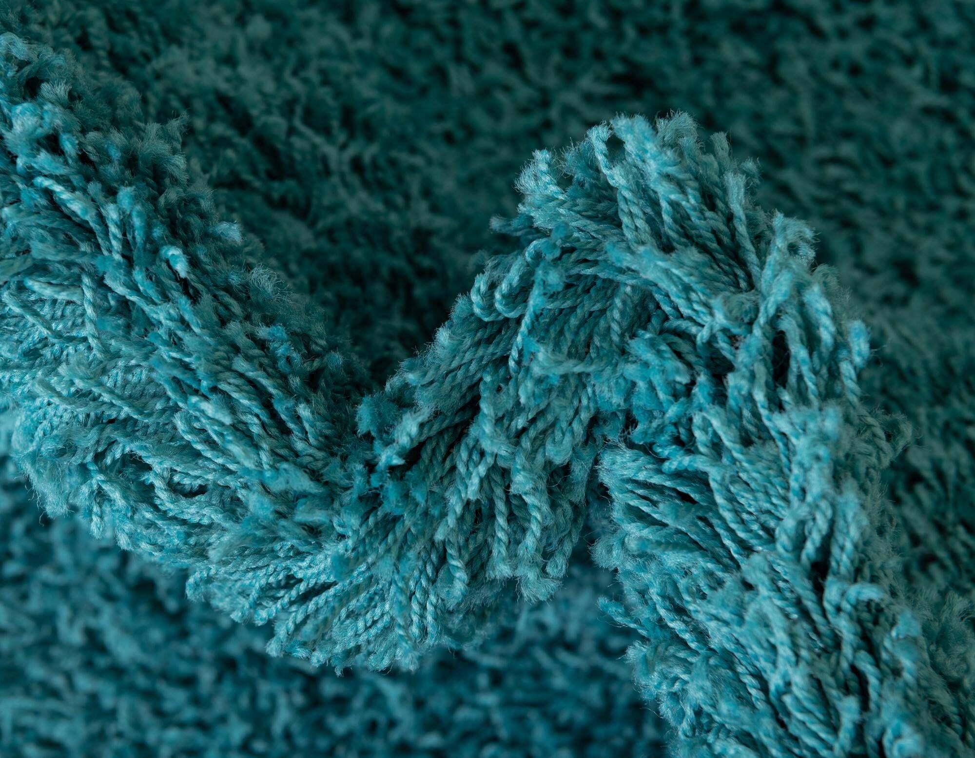 Unique Loom Indoor Rugs - Solid Shag Solid Rectangular 8x10 Rug Aqua Blue