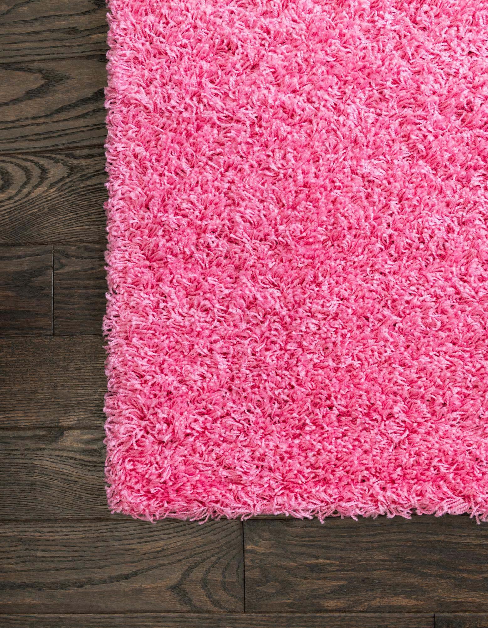 Unique Loom Indoor Rugs - Solid Shag Solid Rectangular 8x10 Rug Bubblegum Pink