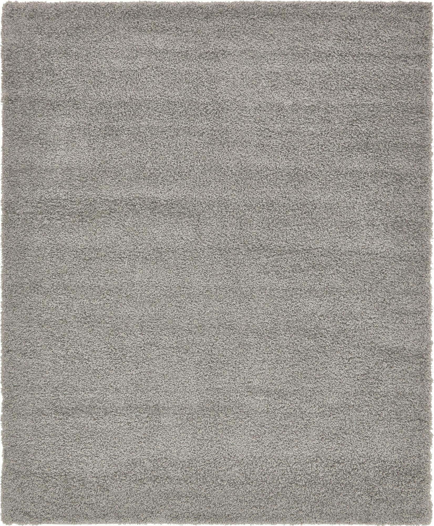 Unique Loom Indoor Rugs - Solid Shag Solid Rectangular 8x10 Rug Cloud Gray